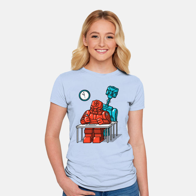 Robot Exam-Womens-Fitted-Tee-Raffiti