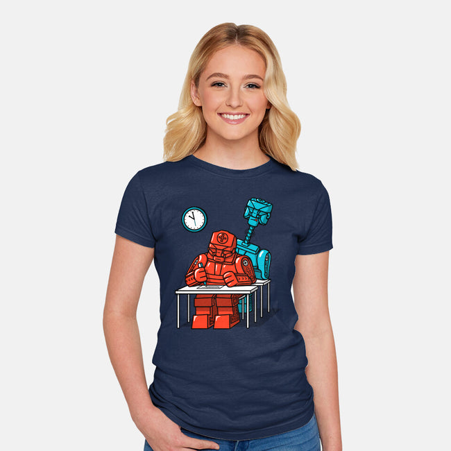 Robot Exam-Womens-Fitted-Tee-Raffiti