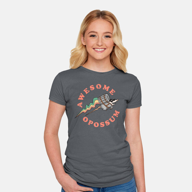 Awesome Opossum-Womens-Fitted-Tee-sachpica