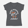 Good Morning Ahole-Womens-V-Neck-Tee-Nemons