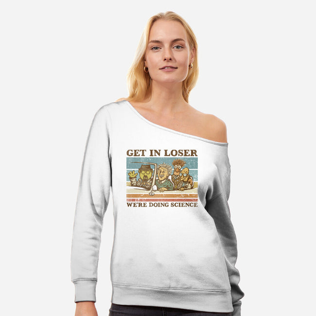 We're Doing Science-Womens-Off Shoulder-Sweatshirt-kg07