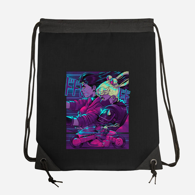 Neon Moon Eclipse-None-Drawstring-Bag-Bruno Mota