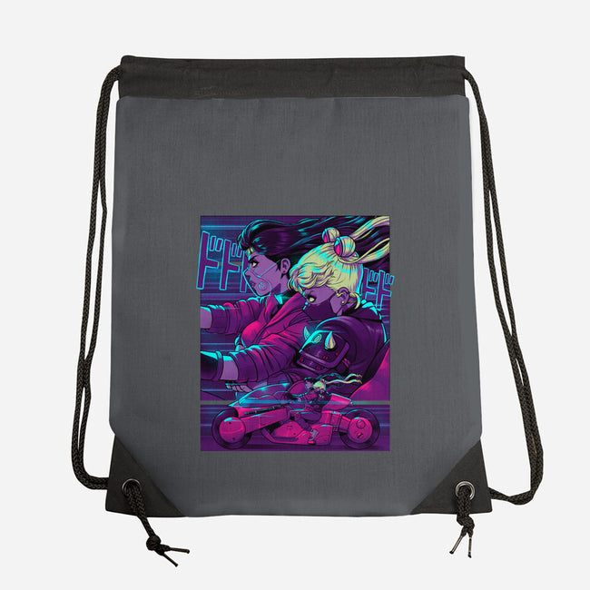 Neon Moon Eclipse-None-Drawstring-Bag-Bruno Mota