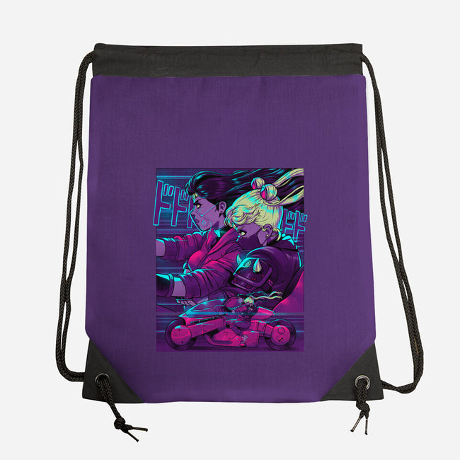 Neon Moon Eclipse-None-Drawstring-Bag-Bruno Mota