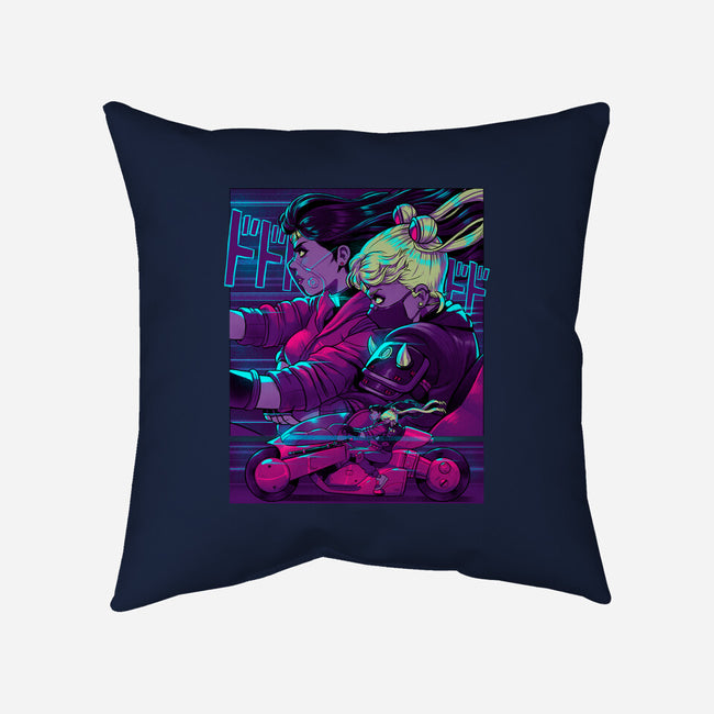 Neon Moon Eclipse-None-Removable Cover-Throw Pillow-Bruno Mota