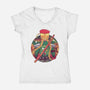 Autumn Fighter-Womens-V-Neck-Tee-Bruno Mota