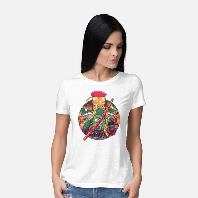 Autumn Fighter-Womens-Basic-Tee-Bruno Mota