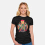 Autumn Fighter-Womens-Fitted-Tee-Bruno Mota