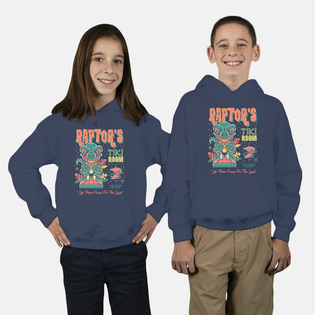 Raptor Tiki Room-Youth-Pullover-Sweatshirt-Nemons