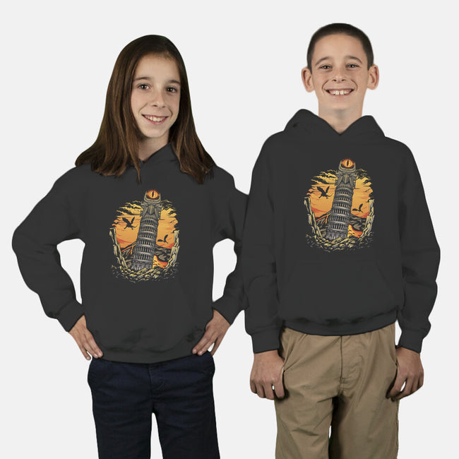 Leaning Dark Tower-Youth-Pullover-Sweatshirt-Olipop