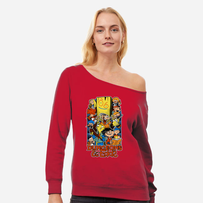 Dungeons And Edds-Womens-Off Shoulder-Sweatshirt-Studio Mootant