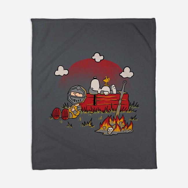 Snoopy Dark Souls-None-Fleece-Blanket-Studio Mootant