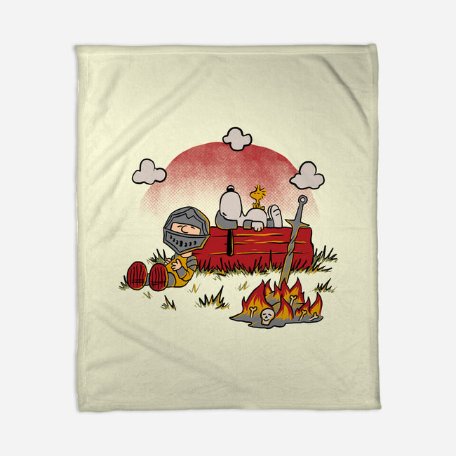 Snoopy Dark Souls-None-Fleece-Blanket-Studio Mootant