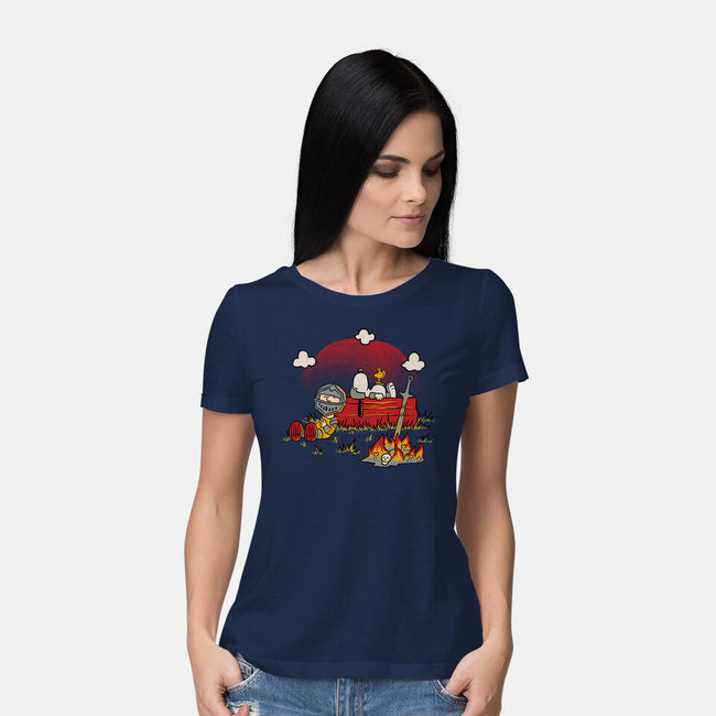 Snoopy Dark Souls-Womens-Basic-Tee-Studio Mootant