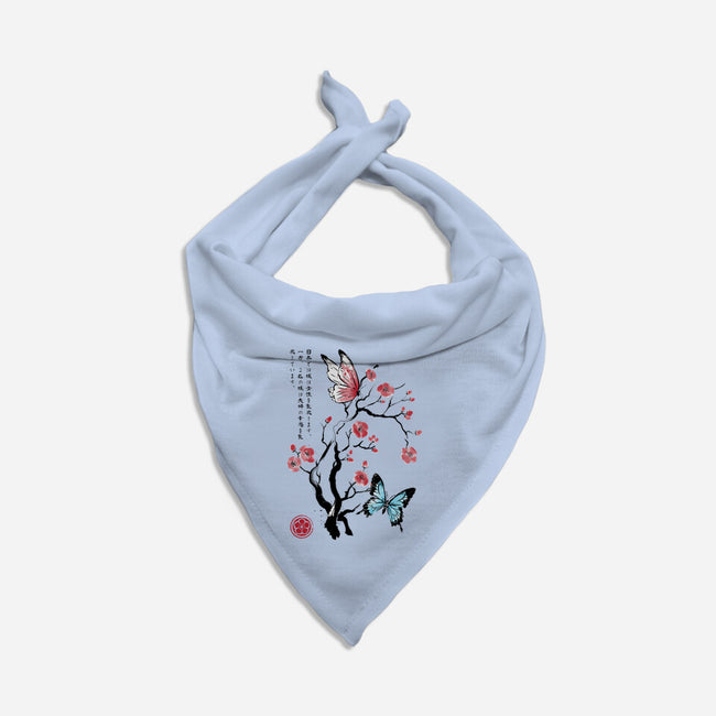 Two Butterflies Sumi-e-Cat-Bandana-Pet Collar-DrMonekers