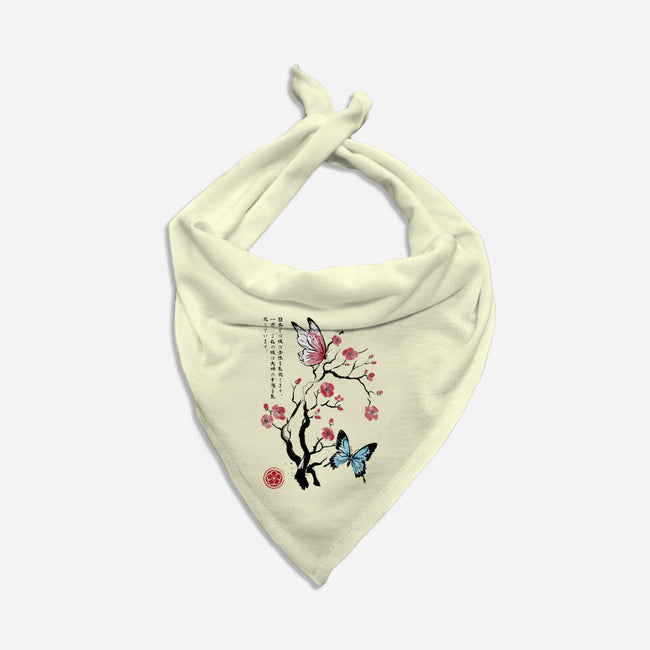 Two Butterflies Sumi-e-Cat-Bandana-Pet Collar-DrMonekers