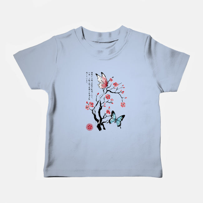 Two Butterflies Sumi-e-Baby-Basic-Tee-DrMonekers