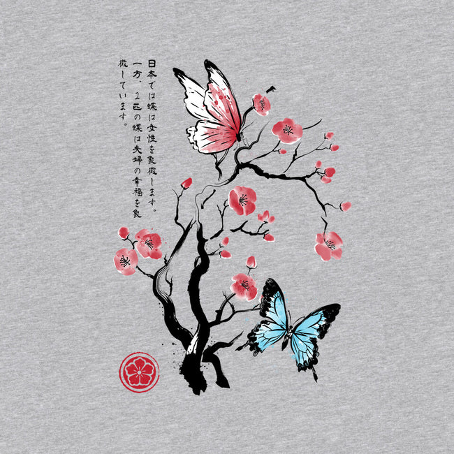 Two Butterflies Sumi-e-Womens-Fitted-Tee-DrMonekers