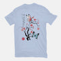 Two Butterflies Sumi-e-Womens-Fitted-Tee-DrMonekers