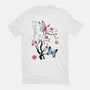 Two Butterflies Sumi-e-Womens-Fitted-Tee-DrMonekers