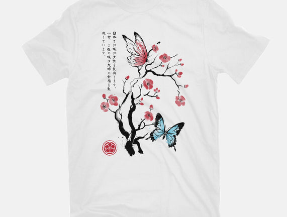 Two Butterflies Sumi-e