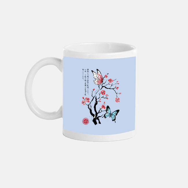 Two Butterflies Sumi-e-None-Mug-Drinkware-DrMonekers