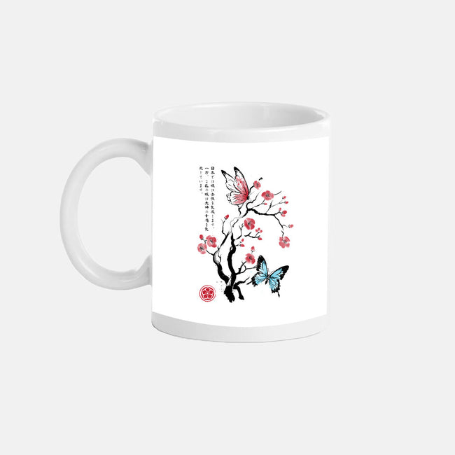 Two Butterflies Sumi-e-None-Mug-Drinkware-DrMonekers