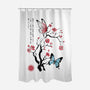 Two Butterflies Sumi-e-None-Polyester-Shower Curtain-DrMonekers