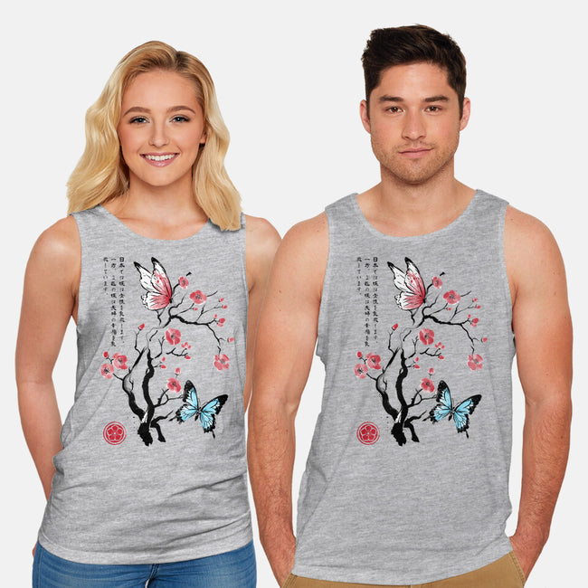 Two Butterflies Sumi-e-Unisex-Basic-Tank-DrMonekers