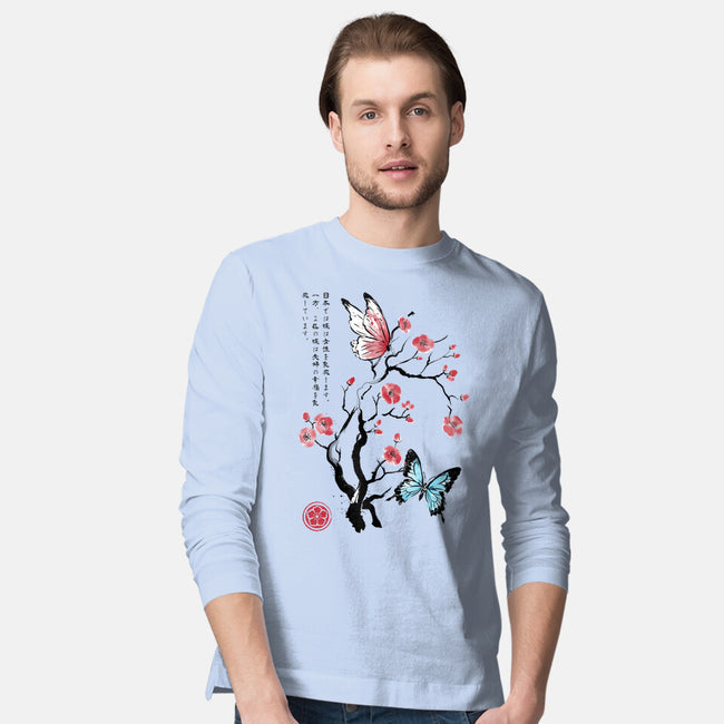 Two Butterflies Sumi-e-Mens-Long Sleeved-Tee-DrMonekers