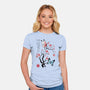 Two Butterflies Sumi-e-Womens-Fitted-Tee-DrMonekers