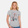 Two Butterflies Sumi-e-Womens-Fitted-Tee-DrMonekers