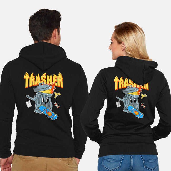 Trasher Skater-Unisex-Zip-Up-Sweatshirt-Tri haryadi