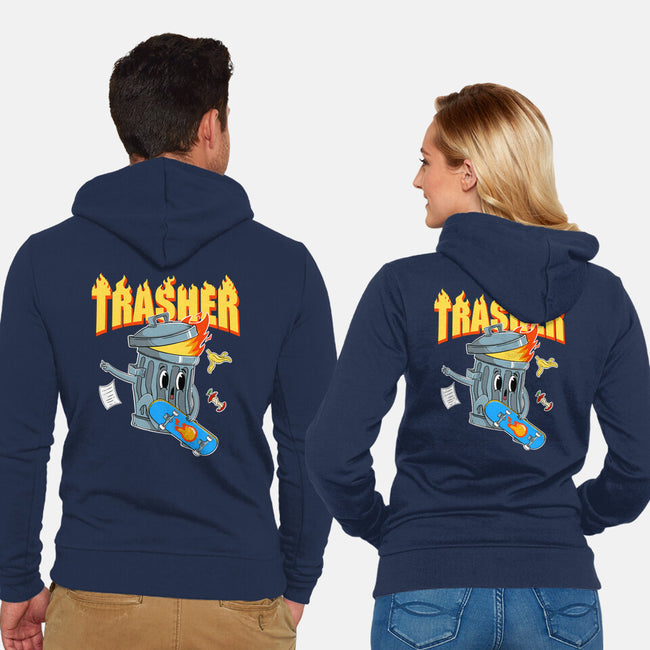 Trasher Skater-Unisex-Zip-Up-Sweatshirt-Tri haryadi