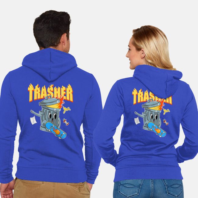 Trasher Skater-Unisex-Zip-Up-Sweatshirt-Tri haryadi