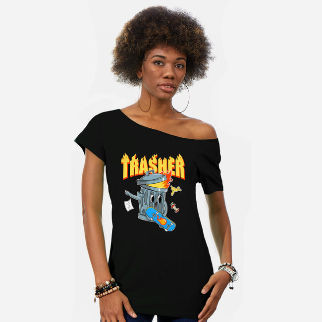 Trasher Skater-Womens-Off Shoulder-Tee-Tri haryadi