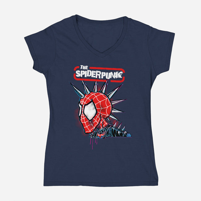 The Spiderpunk-Womens-V-Neck-Tee-joerawks