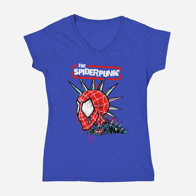 The Spiderpunk-Womens-V-Neck-Tee-joerawks