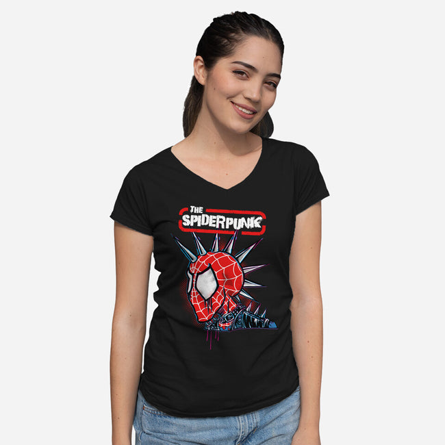 The Spiderpunk-Womens-V-Neck-Tee-joerawks