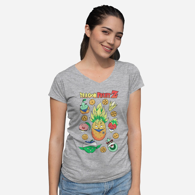 Dragon Fruit Z-Womens-V-Neck-Tee-Umberto Vicente