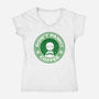 Don't Panic Coffee-Womens-V-Neck-Tee-Umberto Vicente