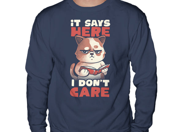 It Says Here I Don't Care