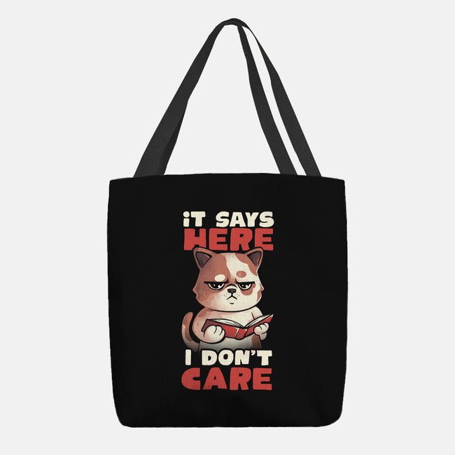 It Says Here I Don't Care-None-Basic Tote-Bag-eduely