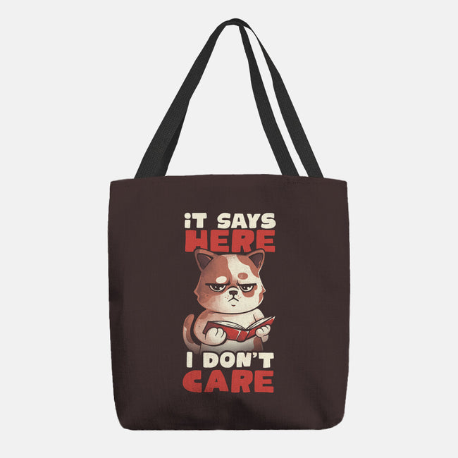 It Says Here I Don't Care-None-Basic Tote-Bag-eduely