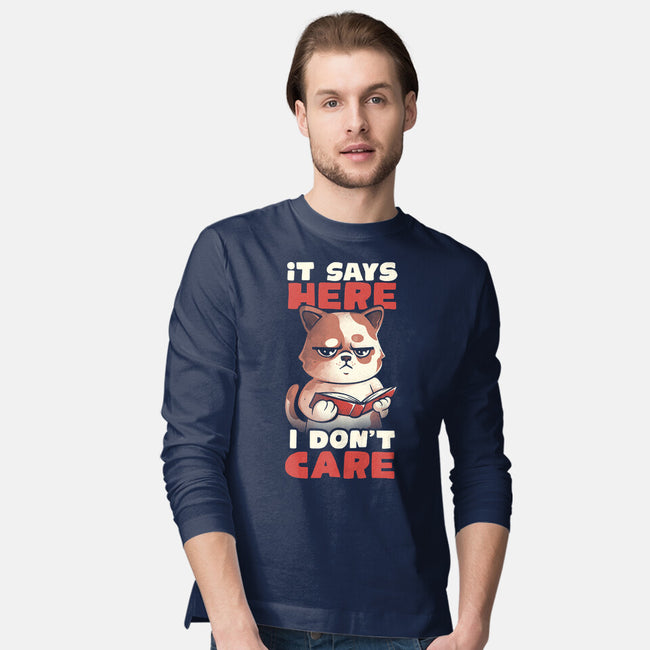 It Says Here I Don't Care-Mens-Long Sleeved-Tee-eduely