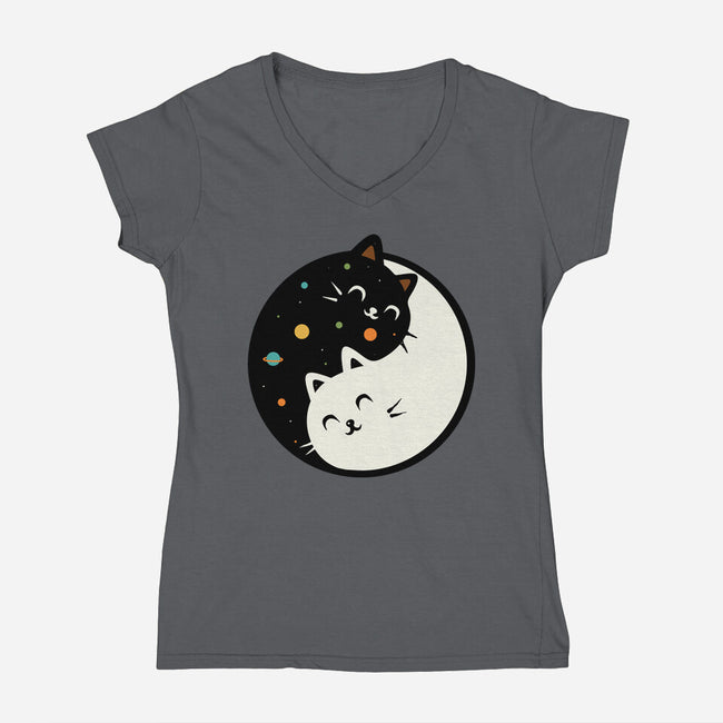 Space Kittens-Womens-V-Neck-Tee-erion_designs