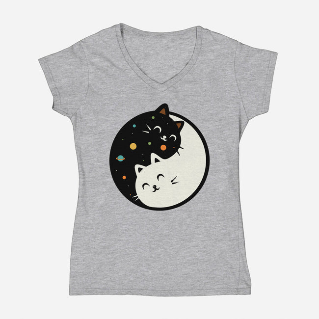 Space Kittens-Womens-V-Neck-Tee-erion_designs