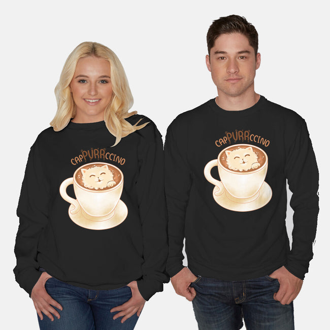 CaPURRRccino-Unisex-Crew Neck-Sweatshirt-Umberto Vicente