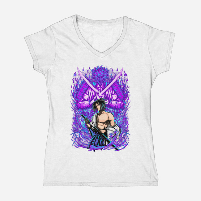 Purple Susanoo-Womens-V-Neck-Tee-alanside