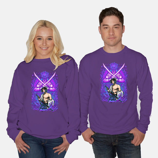 Purple Susanoo-Unisex-Crew Neck-Sweatshirt-alanside